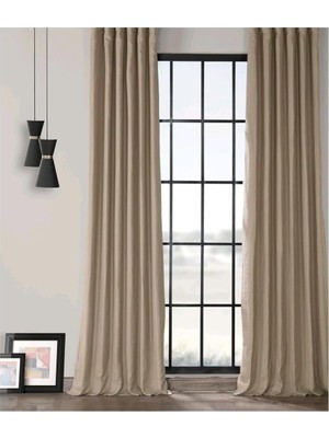 Die Grup Tr Deco Perde Blackout (Karatma) Güneşlik Pilesiz Extraforlu Düz Dikim Kum Beji Kum Beji 120 x 220