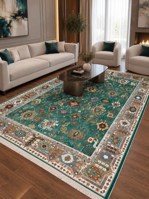 Bazaar Forum Bambu Premium Etnik Desenli Salon Halısı, Koridor Halısı, Yatak Odası Halısı