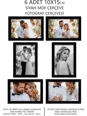 Die Grup Tr Yhfoto 6 Adet 10X15 Siyah Mini Mdf Seti Siyah