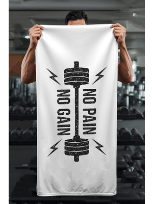 Die Grup Tr Dijital Baskı No Pain No Gain Desenli Spor Havlusu HVL0239