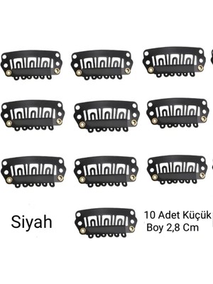 Die Grup Tr 10 Adet Küçük Boy Peruk Klipsi, 2,8 Cm, Çıtçıt Toka, Siyah
