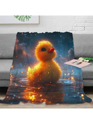 Die Grup Kjhgrfrdk 3D Baskılı Sevimli Ördek Desenli Oturma Odası Ekose Mikrofiber Fantastik Yatak Sanatı Yetişkin Çiftler Ev Sahipleri Için Nefes Alabilir Kırışıksız Polar Battaniye 60 x 80 Inç (150 x 200 Cm)