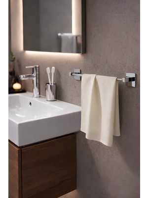 Die Grup Sas Haus Yapışkanlı Krom Uzun Havluluk Duvar Tipi Delme Gerektirmez Banyo Havlu Askılığı S-101 Ktk, Krom