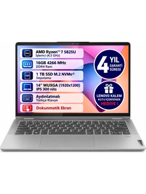Lenovo Ip Flex5 2 In 1 14ABR8 Amd Ryzen™ 7 5825U 16GB 1 Tb SSD 14" Touch 82XX00JSTX Freedos Dokunmatik Bilgisayar