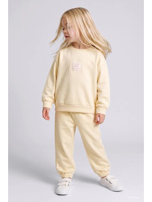 DeFacto %100 Pamuk Regular Fit Bisiklet Yaka Baskılı Üst Lastikli Paça Alt 2'li Pijama Takımı Kız Bebek I2908A526AU