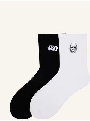 DeFacto Star Wars Logolu 2'li Pamuklu Fitilli Uzun Çorap Erkek Çocuk G1756A8NS