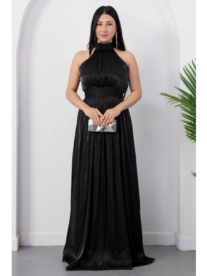 Kalopya Halter Yaka Şifon Elbise GRS4128