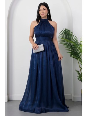 Kalopya Halter Yaka Şifon Elbise GRS4128