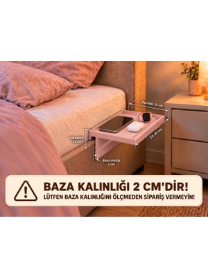 Baydıoğlu Grup Yatak Kenarı Düzenleyici Raf – Telefon ve Kişisel Eşya Tutucu KALINLIĞI 2 CM OLAN BAZALAR İÇİN UGUNDUR !
