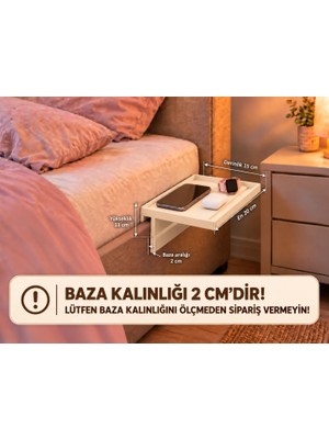Baydıoğlu Grup Yatak Kenarı Düzenleyici Raf – Telefon ve Kişisel Eşya Tutucu KALINLIĞI 2 CM OLAN BAZALAR İÇİN UGUNDUR !