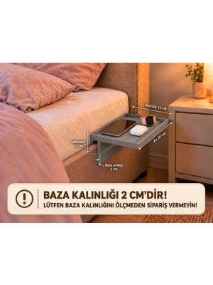 Baydıoğlu Grup Yatak Kenarı Düzenleyici Raf – Telefon ve Kişisel Eşya Tutucu KALINLIĞI 2 CM OLAN BAZALAR İÇİN UGUNDUR !