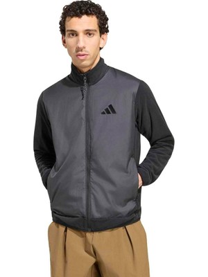 Adidas Multi Essentials Wind Fleece Erkek Siyah Dik Yaka Ceket