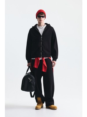 Vamos Süslü Düğme Sweatshirt ve Barrel Fit Eşofman Takım