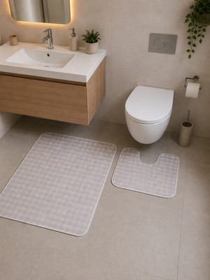 Savana Kaymaz Taban Peluş Banyo Paspası 2'li Klozet Takımı 60*50 - 60*90