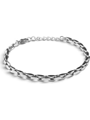 HERİF Elips Zincir Erkek Çelik Bileklik - Ayarlanabilir 22 cm