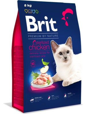 Brit Premium By Nature Kısırlaştırılmış Kediler Için, Tavuk Etli Kuru Mama, 8 kg