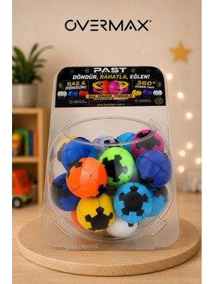 Overmax 20’li Renkli Spin Ball Seti – Bas Döndür Eğlen – 360° Hareketli Eğlenceli Oyuncak +3 Yaş