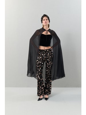 ROMAN Bağlama Detaylı Dokuma Kaftan Siyah K2511902_001