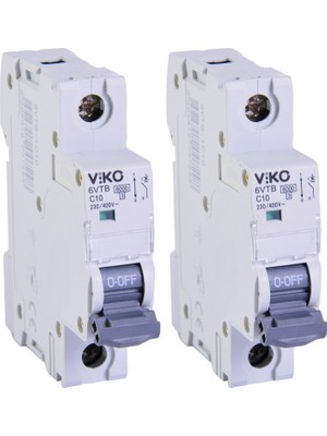 6VTB-1C10 Otomatik Sigorta 6ka C Tipi 1 Kutup 10A (2 Paketi)
