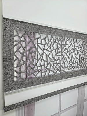 Yeni Nesil Çift Renk Lazer Stor Perde Mat Kalın Kumaşlı Renk Seçenekli 160X200 Beyaz-Gri