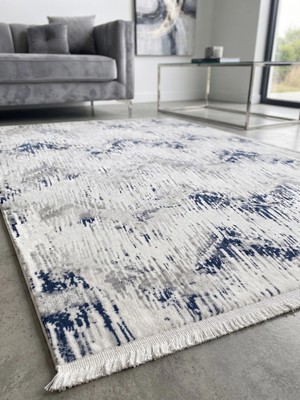 Fenomen Carpet Esila E846K Modern Zarif Asimetrik Desenli Lacivert Renginde Halı