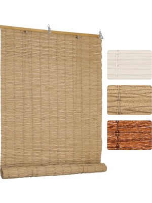 Tr Panama Rattan Stor Perde, Doğal Hasır Desen,jaluzi,uv Dayanıklı Özel Plastik Malzeme,su ile
