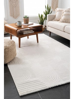 Fenomen Carpet Talya 46348A Modern Bohem Iskandinav Tarzı Beyaz Halı Oturma Odası Salon Yatak Odası Mutfak Koridor Halısı Tozumaz Beyaz