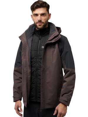 Jack Wolfskin Romberg 3in1 Erkek Kahverengi Outdoor Ceketi