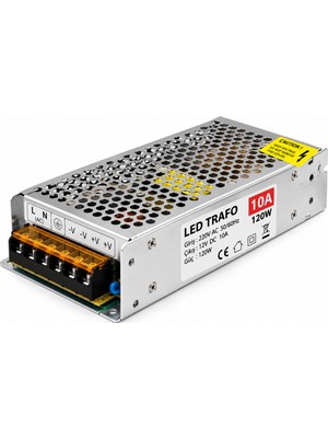 Noas 12V 10A 120W Şerit LED Trafosu – Metal Kasa Adaptör