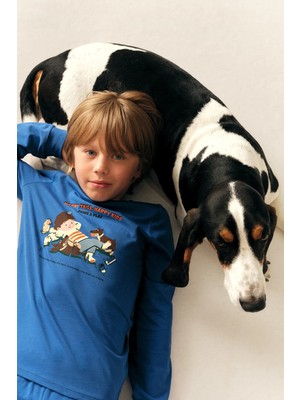 Penti Erkek Çocuk Saks Paws&play Pamuklu Uzun Kollu 2'li Pijama Takımı