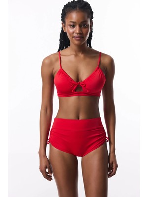 Kırmızı New Boxer Yüksek Bel Bikini Altı