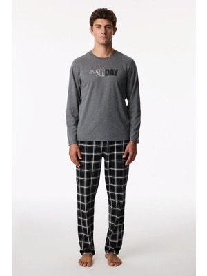 Penti Erkek All Day Ekoseli Pantolon Uzun Kollu Pijama Takımı