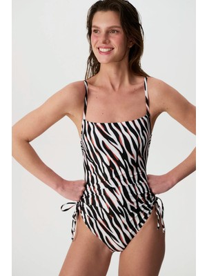 Penti Macey Straplez Balen Zebra Desenli Mayo