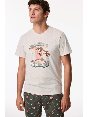 Penti Erkek Tasmanian Pantolon Kısa Kollu Pijama Takımı