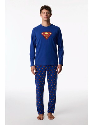 Penti Erkek Superman Ekoseli Pantolon Uzun Kollu Pijama Takımı