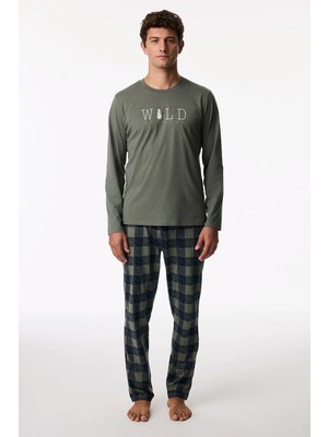 Penti Erkek Wild Attitude Ekoseli Pantolon Uzun Kollu Pijama Takımı