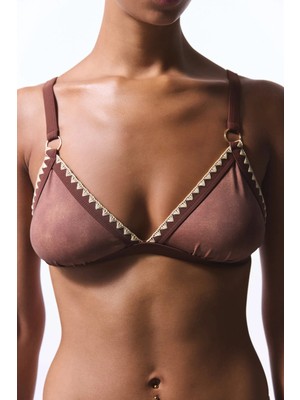 Açık Kahverengi Emery Üçgen Bikini Üstü