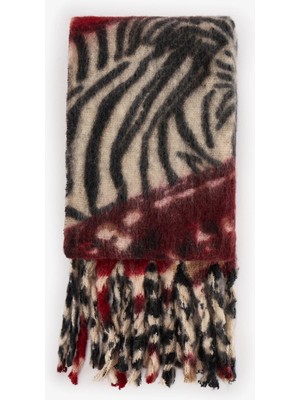 Penti Erica Zebra Desenli Atkı Kadın Renkli Standart Sezonluk Kış Aksesuarı