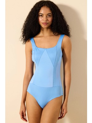 Basic Corset Korseli Mavi Mayo