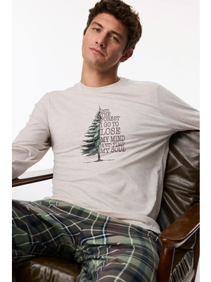 Penti Erkek Pine Forest Ekoseli Pantolon Uzun Kollu Pijama Takımı