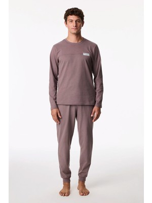 Penti Erkek Kahverengi Doğal Uzun Kollu Jogger Pijama Takımı