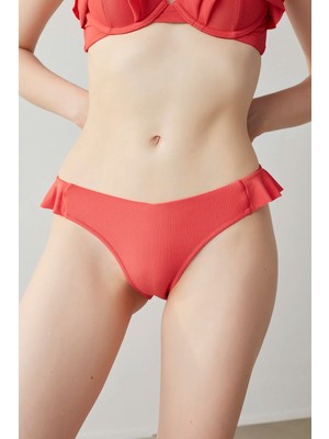 Açık Kırmızı Pia Frill V Bikini Altı