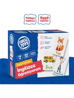 Circle Toys Gelişim Kartları İngilizce Öğreniyorum  160 Kart, Türkçe - İngilizce