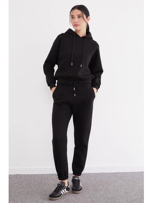3 Iplik Basic Kapüşonlu Jogger Eşofman Takımı
