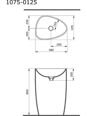 Bocchı Bocchi - Etna Yerden Monoblok Lavabo Parlak Siyah - 1075-005-0125