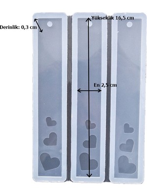 Depposite Kalp Desen 3 Lü Kitap Ayracı Epoksi Kalıbı