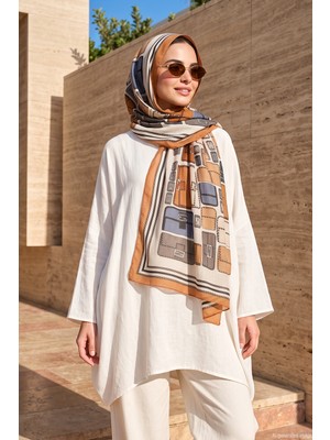 Remsa Kadın Vintage Desen 80X180CM Ithal Şal 3003 Kiremit