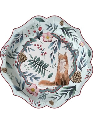 Naturware Winter Fox Kağıt Tabak 23 cm 12'li Paket