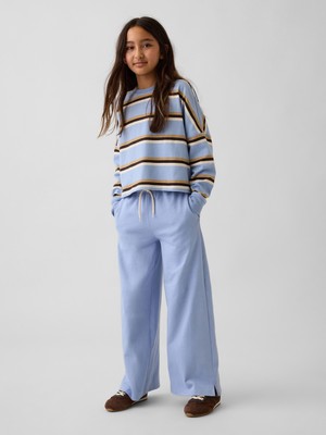 Gap Kız Çocuk Açık Mavi Heavyweight Wide-Leg Pantolon