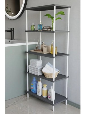 Tr 5 Katlı Çevir Kur Metal Gövdeli Banyo Rafı | Çok Amaçlı Düzenleyici | Organizer Stand Ban